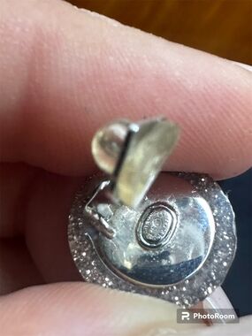 CHANEL Silver Pink Ish resin Stud